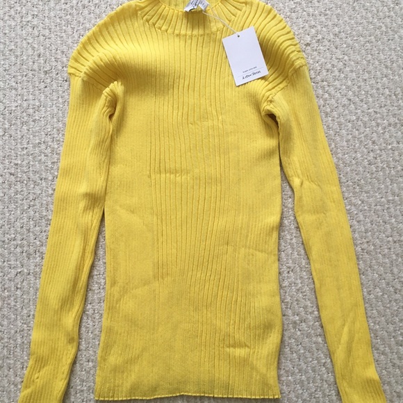 NWT Paris Atelier Medium Mock Neck Yellow Sweater - Picture 2 of 4